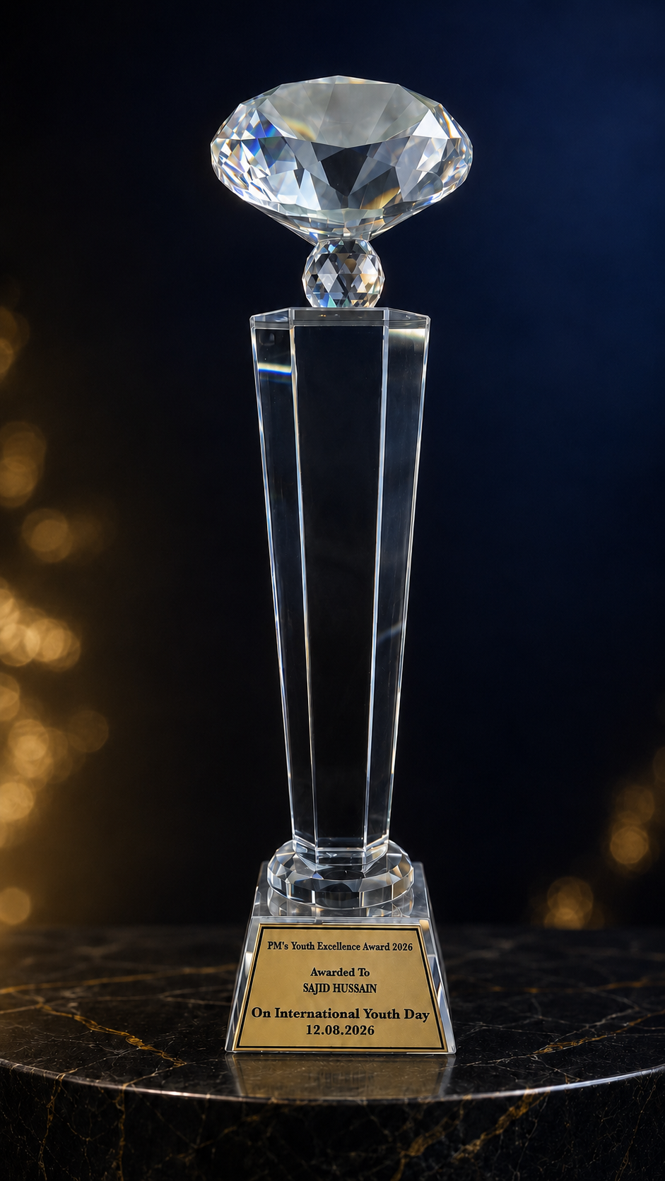 PM Youth Excellence Award trophy